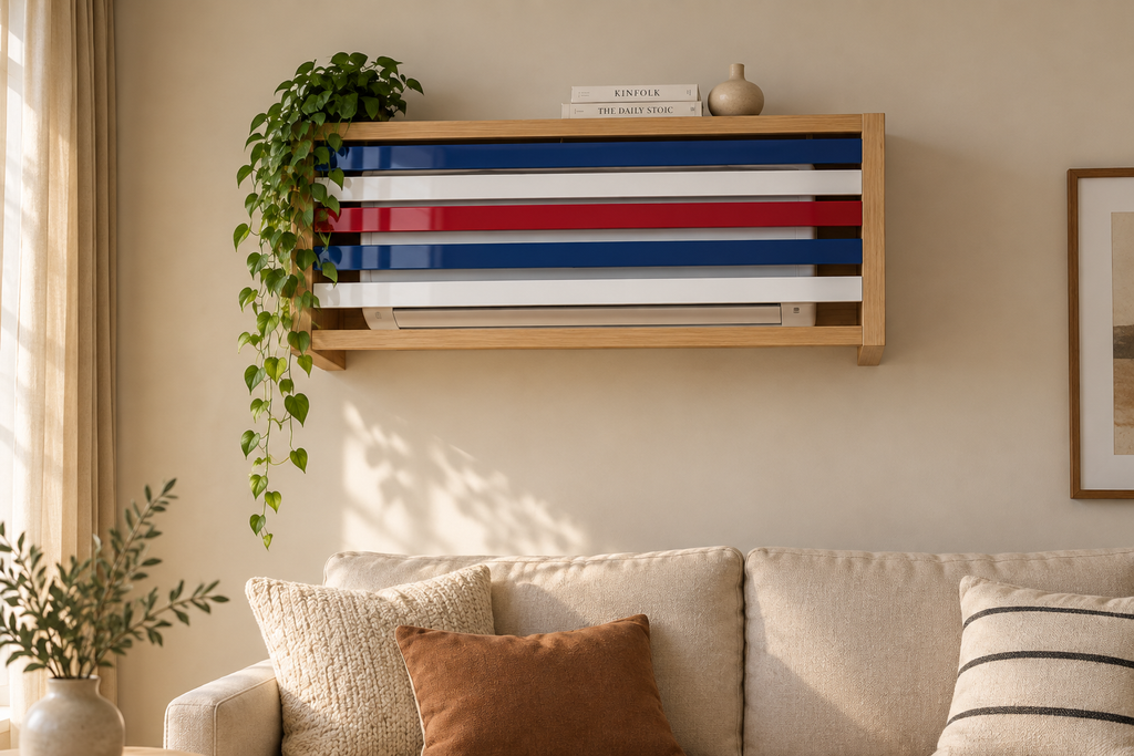 Handmade Wooden Air Conditioner Cover - USA FLAG
