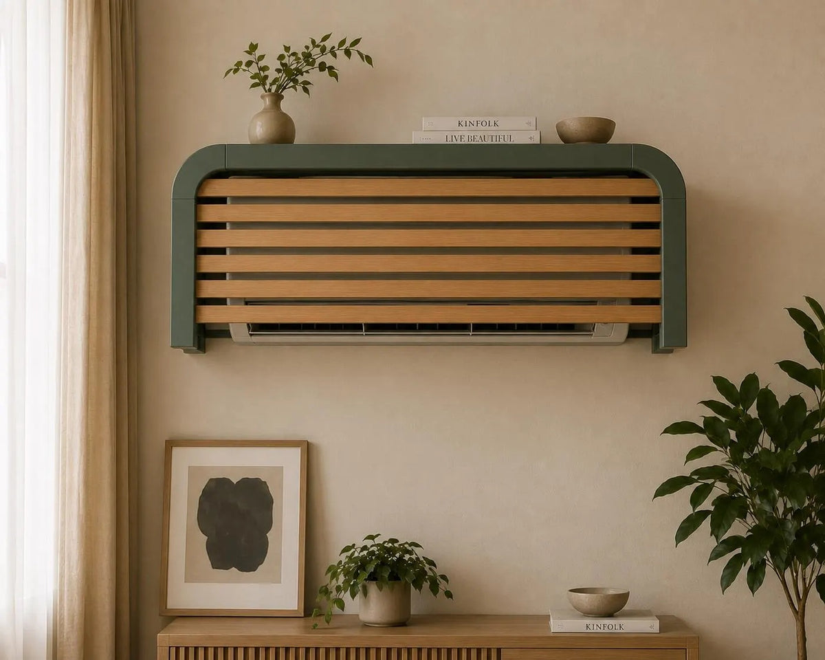 Rounded Handmade Wooden Air Conditioner Cover