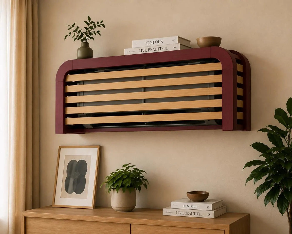 Rounded Handmade Wooden Air Conditioner Cover