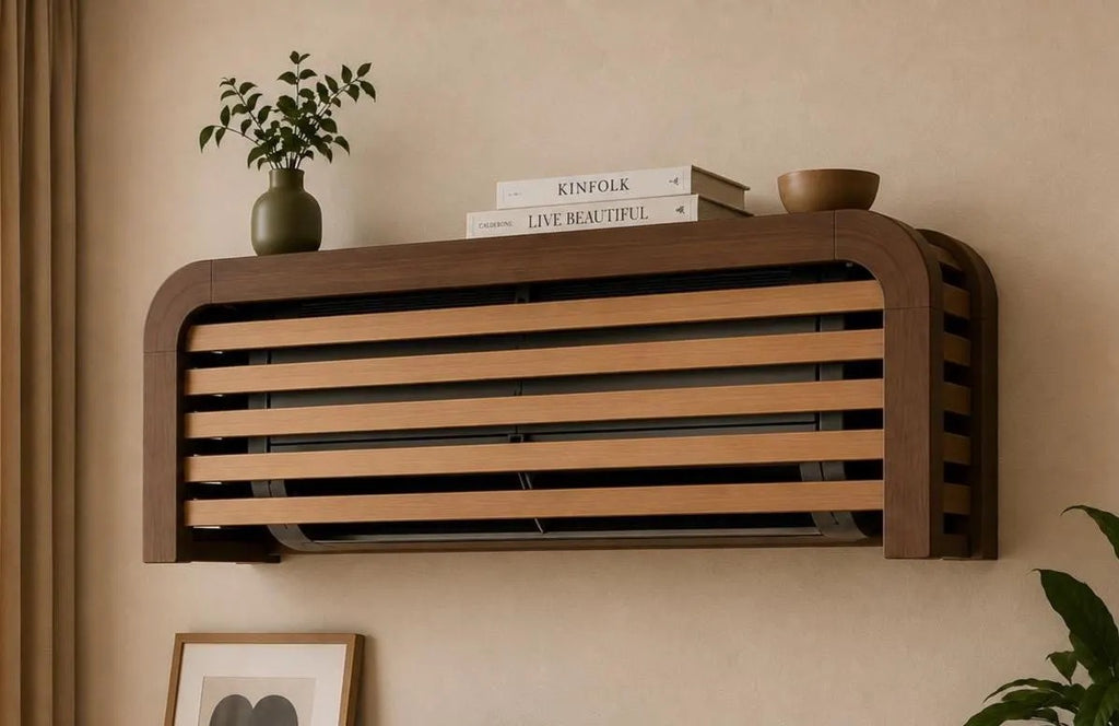Rounded Handmade Wooden Air Conditioner Cover