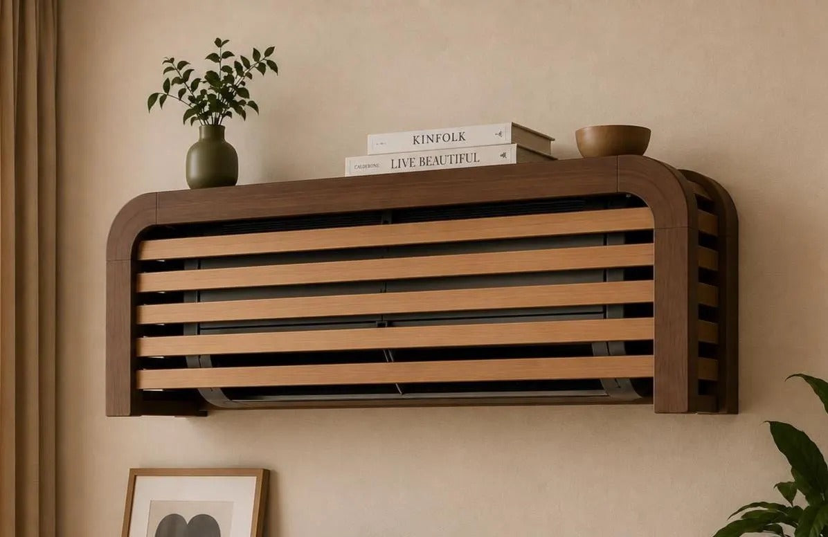 Rounded Handmade Wooden Air Conditioner Cover