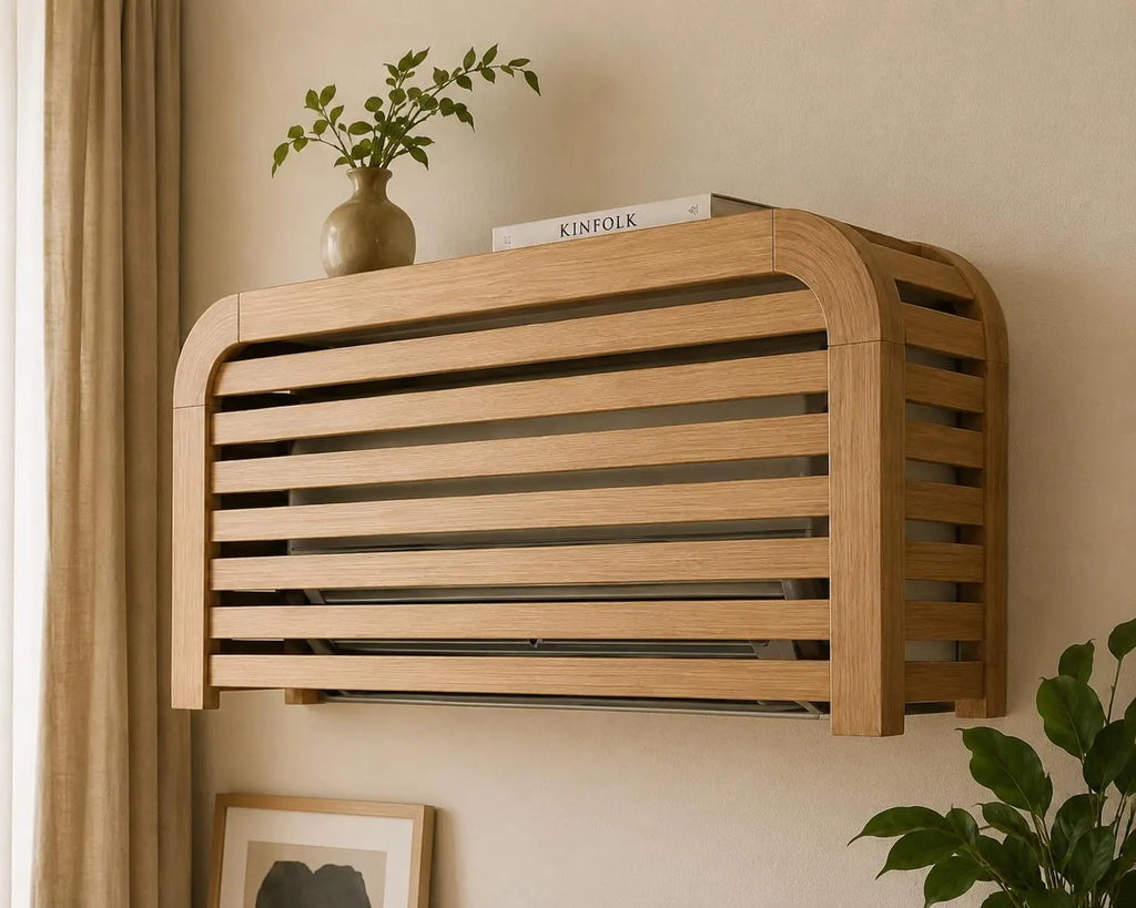 Rounded Handmade Wooden Air Conditioner Cover