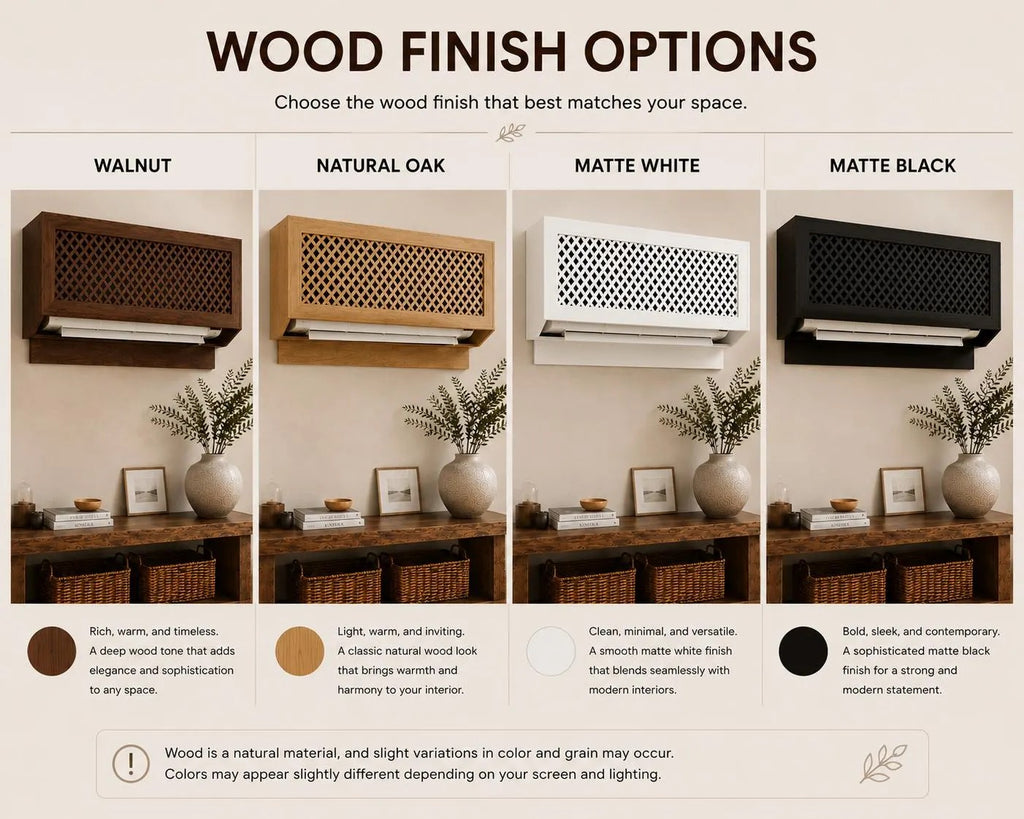 Handmade Wooden Air Conditioner Cover – Lattice Front