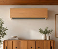 Handmade wooden mini split AC cover - modern slatted design